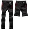 SANMIO Pantaloni Trekking Uomo Esterno Asciugatura Veloce Funzionali Leggeri Traspiranti Convertibile Pantaloncini Softshell Pantaloni da Arrampicata Casual Nero, XXL