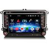 Erisin 7 pollici 8-Core 4GB+64GB Android 14 Autoradio Bluetooth GPS Navigatore per VW Golf 5/6 Passat Polo Tiguan Touran Caddy T5 Sharan Seat Skoda CarPlay Android Auto DAB+ WiFi DSP USB OPS FM CD DVD