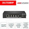 Hikvision DS-3T0306HP - Switch di rete 4 porte Gigabit PoE + 1 porta Gigabit RJ45 + 1 porta Gigabit fibra ottica - Hikvision
