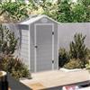 DEGHI Casetta ricovero attrezzi da giardino 134x104x204h cm in polipropilene grigio - Florella