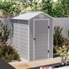 DEGHI Casetta ricovero attrezzi da giardino 134x192x204h cm in polipropilene grigio - Florella