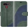 BoxTii Cover per LG K41S / LG K51S, Custodia in PU Pelle Portafoglio per LG K41S / LG K51S, Magnetica Cover a Libro con Slot per Schede, Verde