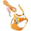 kiskick Pettorina per animali domestici con fiori colorati senza tirare gilet guinzaglio decorazione floreale 3D fibbia regolabile a prova di fuga traspirante per cani di piccola taglia cucciolo gatto