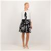Nina Leonard Set due pezzi: abito in pizzo e cardigan in maglia fiammata