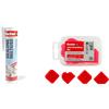 Fischer Silicone Acetico Multiuso SAM 280 Trasparente + KIT Spatole, Sigillante Antimuffa per Vetro, Alluminio, Smalto, Ceramica, Adatto per Bagno e Cucina, 9351 +