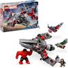 LEGO Marvel Battaglia Captain America vs. Hulk Rosso con Aereo Giocattolo da Cos