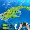 IEEILULU Barca Telecomandata RC Mosasaurus, 2.4GHz Giocattolo Acquatico Telecomandato con USB e Luci, Dinosauro Barca Elettrica Shark Regalo per Bambino di 8+ Anni (Verde)