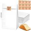 MOLIMOLI 55 Sacchetti di Carta Bianca Set con 60 Adesivi per Pane, Regali, Matrimonio e Calendario Avvento