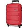 ROLL ROAD Flex Valigia rigida realizzata in ABS, un materiale, chiusura a combinazione laterale 4 ruote doppie bagaglio a mano, pratico interno con un vano, rosso, Taglia unica, Valigia Air Europa