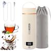 Bindokun Bollitore elettrico da viaggio piccolo, 500 ml, piccolo bollitore da viaggio, ad alta velocità, mini bollitore portatile in acciaio inox 316, chiusura automatica, per tè, caffè (Beige)