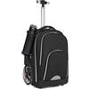 FEEIMOL Zaino Scuola Trolley Ragazzi Ragazze Scuola Borsa con Ruote Trolley Borsa Zaino Viaggio All'aperto, 20 Pollici (Nero)
