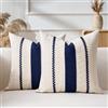 Aisybaklyn Set di 2 Federe per Cuscino in Macramè 40x40 Cotone e Lino Blu Intrecciato Cuscino Decorativo Moderno Elegante Decorazioni Copricuscini per Divano Camera da Letto Giardino Sedie