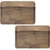 FAAING Set di 2 vassoi rettangolari in legno di acacia, 30 x 20 cm, grandi vassoi decorativi in legno, vassoio da portata rettangolare per colazione, cucina