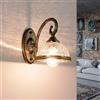 Licht-Erlebnisse Easylight Lampada da parete Art Nouveau in metallo antico e vetro elegante classico E14 lampada da parete per interni soggiorno camera da letto corridoio