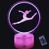 YTDZLTD Illusione Ottica 3D Ginnastica Luce Notturna 16 Colori Mutevoli Telecomando USB Potere Toccare Cambiare Arredamento Lampada LED Lampada da Tavolo Bambini Brithday Natale Regalo