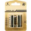 VoltShine Batteria al carbonio-zinco R14 C 1,5 V - Confezione da 2 pezzi ideale per dispositivi a bassa energia, torce e giocattoli.