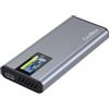 CoolBox Alloggiamento SSD M2 NMVe e SSD SATA 2.5 con schermo tattile miniChase PS32, USB3.2 10 Gbps. Alluminio, Formati M.2 2242, 2260 e 2280, Supporto UASP. Montaggio semplice senza attrezzi