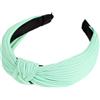 Blausky 1 cerchietto per capelli da donna, nodo annodato, vintage, in tessuto retrò, antiscivolo, alla moda, per donne, verde menta