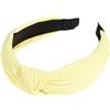 Blausky 1 cerchietto per capelli da donna, nodo annodato, vintage, in tessuto retrò, antiscivolo, alla moda, per donne, colore giallo chiaro