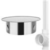 GYSRXS Copertura interna per canna fumaria, 100 mm, in acciaio inox, per canna fumaria, tappo cieco da parete, coperchio per tubi della stufa, canna fumaria (argento)