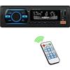 Sound Way Autoradio Bluetooth Vivavoce, Radio 1 DIN, Display 7 Colori, Stereo 4x 50W, Lettore MP3, Telecomando, WMA FM, 2x Porte USB, Cavo ISO