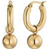 Noelani Creoles Gioielli per orecchie da Donna in Acciaio Inossidabile, 3,2 cm, oro, in confezione regalo