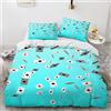 YURKO Cotone Poliestere Set Copripiumino Poker 220 X 240 Cm Con 2 Federe 50X75Cm Copripiumino Matrimoniale 240X220 Niente Stiratura