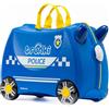 TRUNKI Valigia Cavalcabile per Bambini - Trolley Bambini Bagaglio a Mano - Valigia Cavalcabile Percy Auto Della Polizia (Blu)