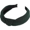 Blausky 1 cerchietto per capelli da donna, nodo annodato, vintage, ampio tessuto retrò, antiscivolo, alla moda, accessorio per capelli, per donne, verde scuro B
