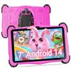 EagleSoar Tablet bambini 7 pollici, adatto 3 a 12 anni, Android 14, 10GB RAM 64GB ROM 1TB espandibile, con software didattico iWawa e controllo genitori, batteria 4000 mAh, processore Octa Core, Rosa