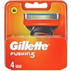 Gillette Fusion 5 Lamette da Barba, 4 Ricambi da 5 Lame, Delicatezza Insuperabile, Rasatura Scorrevole con Striscia Lubrificante, Fino a 1 Mese di Rasatura con 1 Lametta
