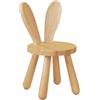 Ysislybin Sedia In Legno Massiccio, Sedia Per Bambini In Legno Con Schienale Con Orecchie di Coniglio E Sedia Antiscivolo In Legno di Gomma Per Bambini
