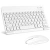 SOPPY Tastiera e Mouse Bluetooth Portatili, Mini Tastiera Universale Ricaricabile per Tablet，Tastiera Wireless per iPad/Samsung Tab/Lenovo Tab/iOS/Android/Windows, Layout Italiano (Bianco)