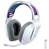 Logitech G Cuffia Gaming Logitech G G733 Lightspeed - Wireless con Microfono Gaming con Fascia per la Testa a Sospensione, LIGHTSYNC RGB, Tecnologia Microfono Blue VO!CE, Driver Audio Pro-G, Leggera - Bianco