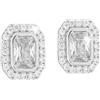 Mast Industria Italiana MJ POST 504 ORECCHINO DEFINITIVO MEDICAL JEWELS PIETRA RETTANGOLO ARGENTO