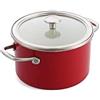 KitchenAid Steel Core Enamel Casseruola in acciaio smaltato, 20 cm/3,7 l, con coperchio, in smalto ingegnerizzato tedesco, a induzione, adatto al forno, lavabile in lavastoviglie, rosso impero