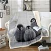 Homemissing Coperta in pile con pinguino a forma di pinguino, ragazze, divertente coperta in peluche a forma di animale polare, invernale, matrimoniale