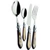 BUGATTI, Aladdin, Set Posate 24 Pezzi in Acciaio Inox 18/10, Ghiera Cromata. Set Posate 6 Persone Composto da 6 cucchiai, 6 forchette, 6 coltelli e 6 cucchiaini (Onice)