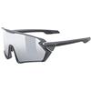 Uvex sportstyle 231, occhiali sportivi unisex, privo di appannamenti, comfort senza pressione e tenuta perfetta, black-grey matt/mirror silver, one size