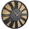 FLEXISTYLE Orologio da Parete Moderni Roman Loft Eco 50cm Nero, Camera da Letto, Soggiorno, Ufficio, Silenzioso, Fatto in Europa