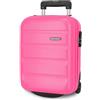 ROLL ROAD Flex Valigia rigida realizzata in ABS, un materiale, chiusura a combinazione laterale 4 ruote doppie bagaglio a mano, pratico interno con un vano, Rosa, Taglia unica, Valigia a mano