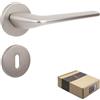 APECS Maniglie per porte interne moderne, Türklinke per porta di casa e porta interna con rosetta quadrata, maniglia in nichel opaco, guarnitura con materiale di fissaggio, modello CAPELLA BB