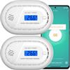 Aroha Smart Connect Rilevatore Monossido di Carbonio WiFi - Batteria da 10 Anni - Allarme Monossido di Carbonio Con Tuya & Smartlife - 2 pezzi
