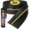 NOVECRAFTO Soglia Porta Antipioggia Universale per Garage 3m (118,11'') con Adesivo Extra Forte - Guarnizione Basculante Garage in Gomma di Alta Qualità per Fai-da-Te, Paraspifferi e Sigillo per Intemperie