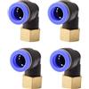 ANGEEK set da 4 pezzi, 12 mm - 3/8, raccordi pneumatici a gomito a 90° con filettatura interna PT, adatti per il collegamento rapido di tubi flessibili, accessori compressori d'aria