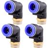 ANGEEK set da 4 pezzi, 14 mm - 1/2, raccordi pneumatici a gomito a 90° con filettatura maschio PT, adatti per il collegamento rapido di tubi flessibili, accessori compressori d'aria
