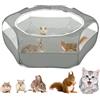 VavoPaw Recinzione per Piccoli Animali Domestici, Recinto Portatile Pieghevole Recinto Impermeabile con Cerniera per Interni o Esterni, per Gatti Conigli Furetti Criceto Scoiattolo, Grigio