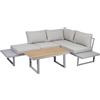 greemotion Set Lounge da Giardino in Alluminio Aruba, Set mobili Giardino per 4 Persone, Set Salotto da Giardino, Lounge da Giardino, Grigio