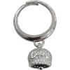 Generico Anello in Argento 925 con campanella portafortuna impreziosita da cubic zirconi con scritta Capri