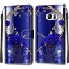 Mo-Beauty Cover per Samsung Galaxy S7 Edge, Cover Samsung S7 Edge a Libro, Custodia in Pelle con Magnetica Portafoglio Custodia Silicone TPU Antiurto,Funzione Supporto Slot Schede (Farfalla 1)